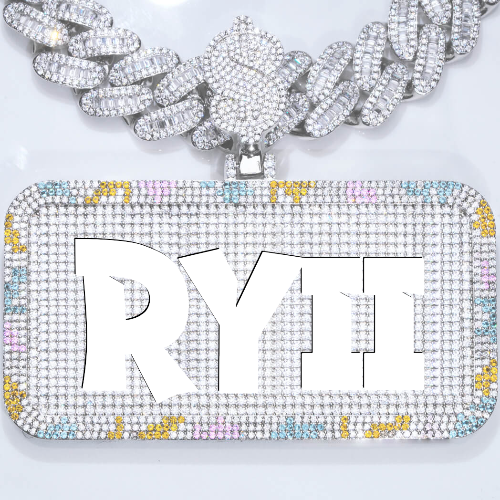 CUSTOM LETTER NECKLACE 3D COLORFUL SQUARE
