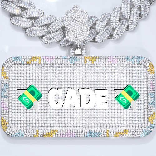 CUSTOM LETTER NECKLACE 3D COLORFUL SQUARE