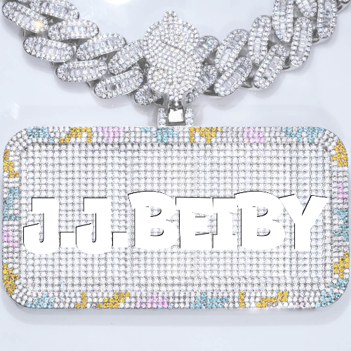 CUSTOM LETTER NECKLACE 3D COLORFUL SQUARE