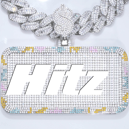 CUSTOM LETTER NECKLACE 3D COLORFUL SQUARE
