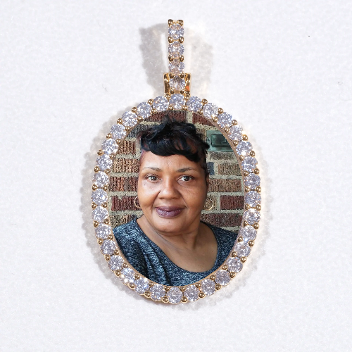 3D Oval Custom Picture Pendant