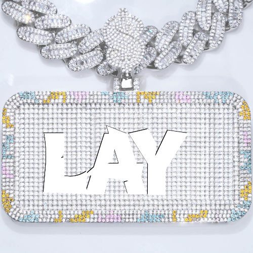 CUSTOM LETTER NECKLACE 3D COLORFUL SQUARE