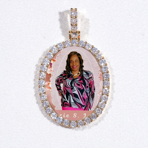 3D Oval Custom Picture Pendant