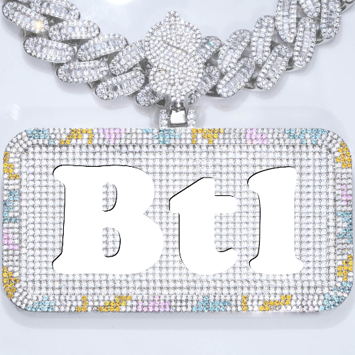 CUSTOM LETTER NECKLACE 3D COLORFUL SQUARE
