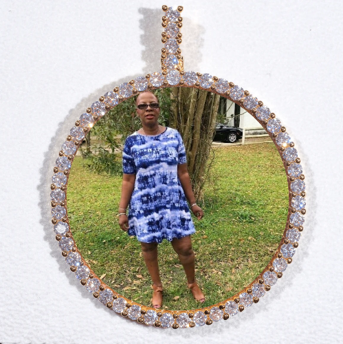 LARGE 3D CIRCLE CUSTOM PICTURE PENDANT