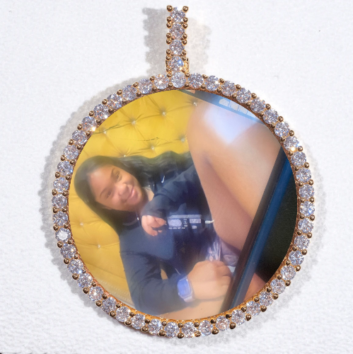 LARGE 3D CIRCLE CUSTOM PICTURE PENDANT