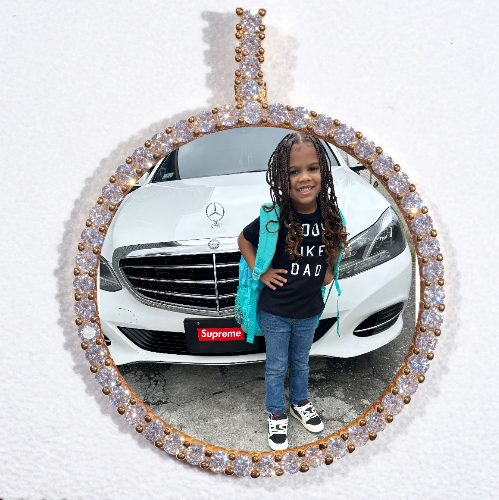 LARGE 3D CIRCLE CUSTOM PICTURE PENDANT