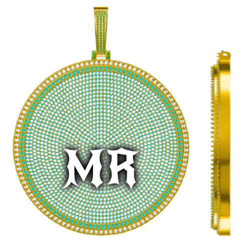 CUSTOM LETTER NECKLACE 3D BIG DISC
