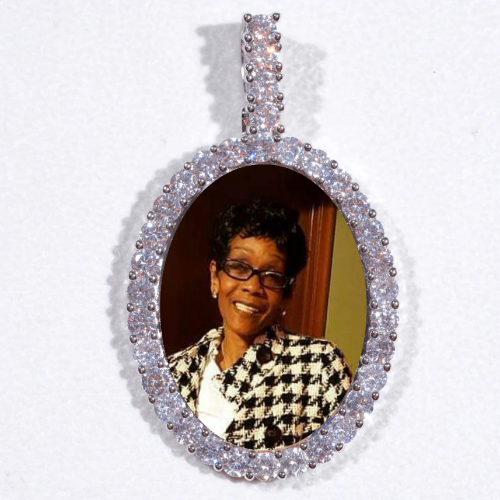 Large 3D Oval Custom Picture Pendant