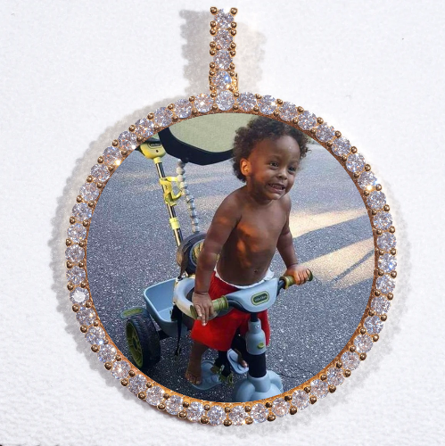 LARGE 3D CIRCLE CUSTOM PICTURE PENDANT
