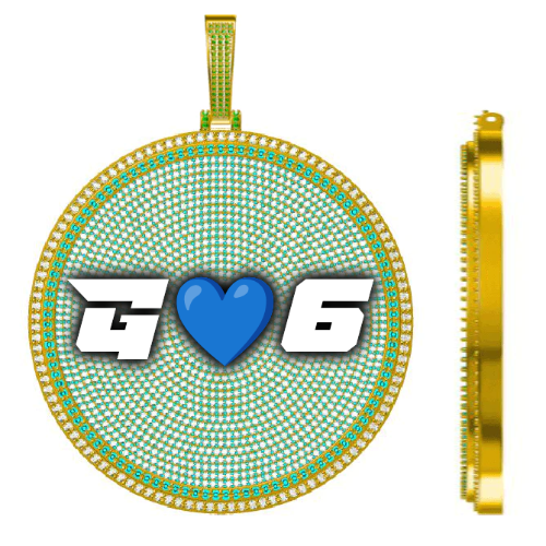 CUSTOM LETTER NECKLACE 3D BIG DISC