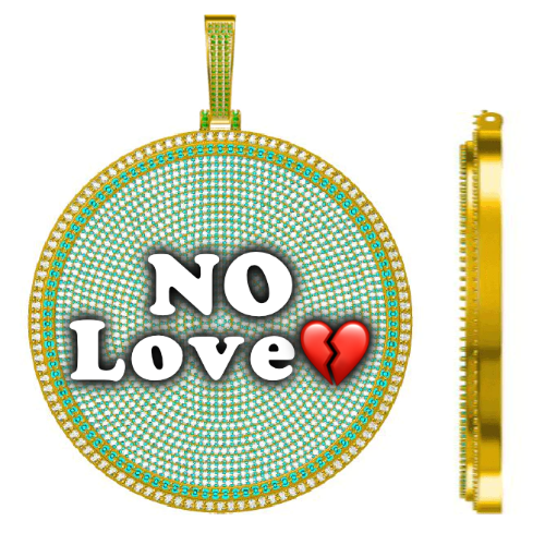 CUSTOM LETTER NECKLACE 3D BIG DISC