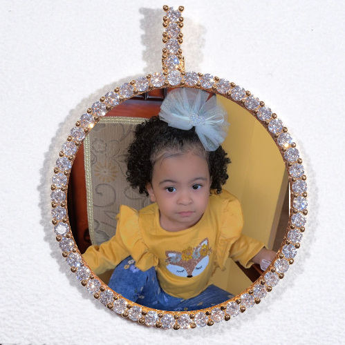 LARGE 3D CIRCLE CUSTOM PICTURE PENDANT