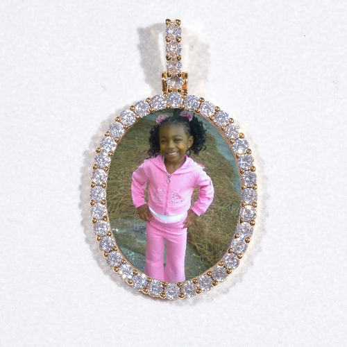 3D Oval Custom Picture Pendant