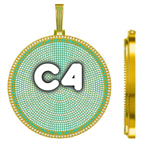 CUSTOM LETTER NECKLACE 3D BIG DISC