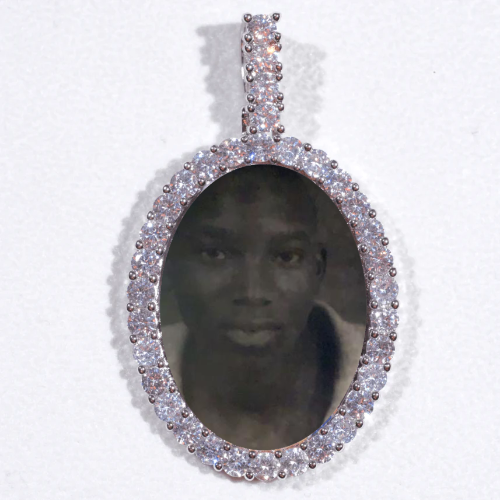 Large 3D Oval Custom Picture Pendant