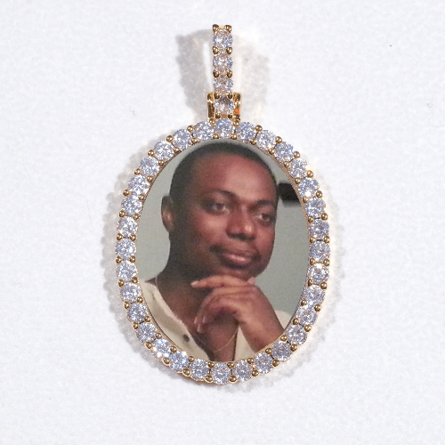 3D Oval Custom Picture Pendant