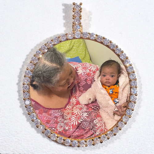LARGE 3D CIRCLE CUSTOM PICTURE PENDANT