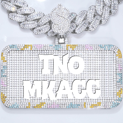 CUSTOM LETTER NECKLACE 3D COLORFUL SQUARE