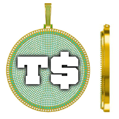 CUSTOM LETTER NECKLACE 3D BIG DISC