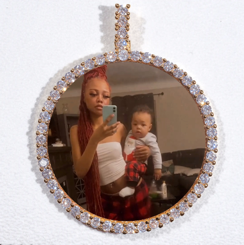 LARGE 3D CIRCLE CUSTOM PICTURE PENDANT