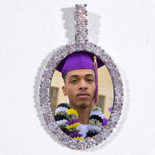 Large 3D Oval Custom Picture Pendant