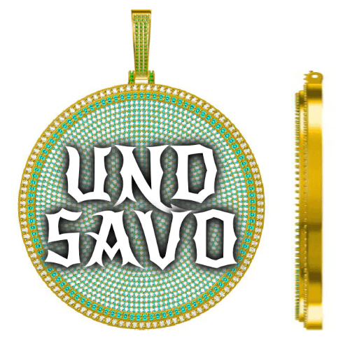CUSTOM LETTER NECKLACE 3D BIG DISC