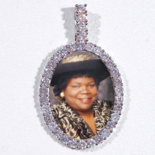 Large 3D Oval Custom Picture Pendant