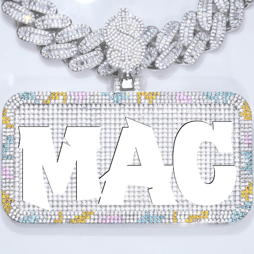 CUSTOM LETTER NECKLACE 3D COLORFUL SQUARE