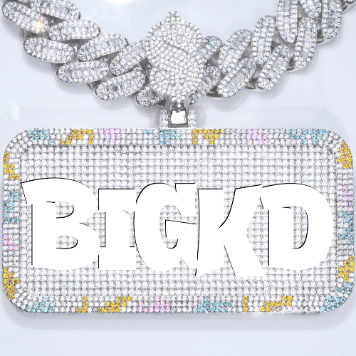 CUSTOM LETTER NECKLACE 3D COLORFUL SQUARE