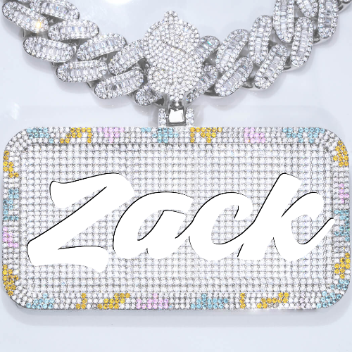 CUSTOM LETTER NECKLACE 3D COLORFUL SQUARE