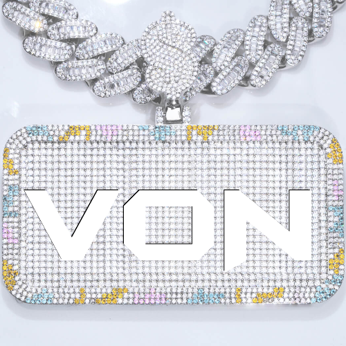 CUSTOM LETTER NECKLACE 3D COLORFUL SQUARE