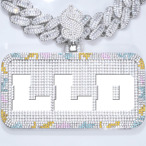 CUSTOM LETTER NECKLACE 3D COLORFUL SQUARE