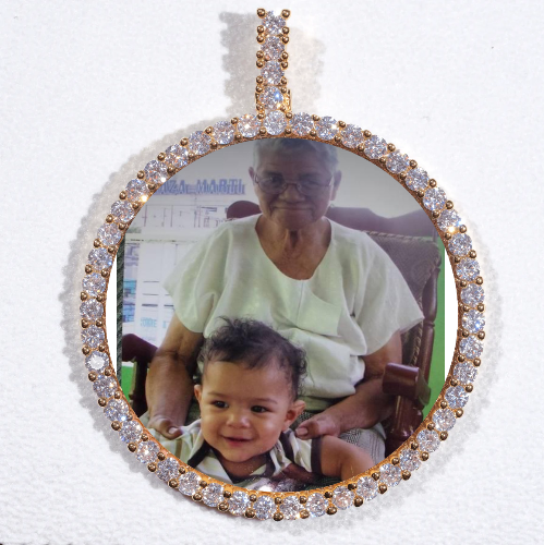 LARGE 3D CIRCLE CUSTOM PICTURE PENDANT