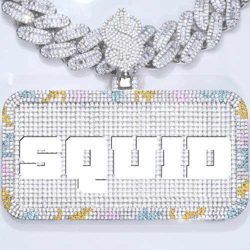 CUSTOM LETTER NECKLACE 3D COLORFUL SQUARE
