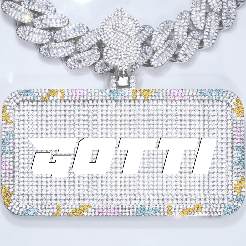 CUSTOM LETTER NECKLACE 3D COLORFUL SQUARE