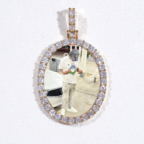 3D Oval Custom Picture Pendant
