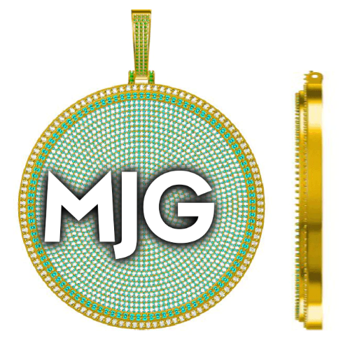 CUSTOM LETTER NECKLACE 3D BIG DISC