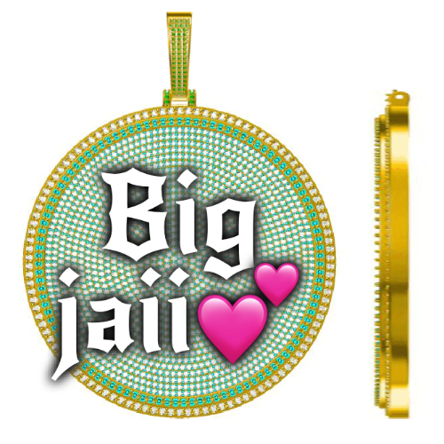 CUSTOM LETTER NECKLACE 3D BIG DISC