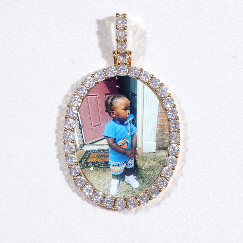3D Oval Custom Picture Pendant