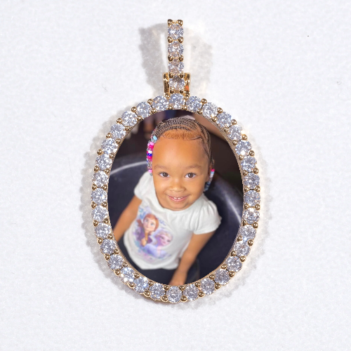 3D Oval Custom Picture Pendant