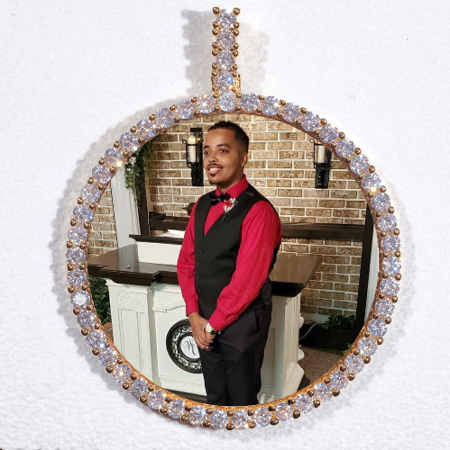 LARGE 3D CIRCLE CUSTOM PICTURE PENDANT