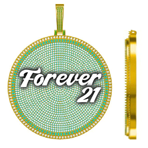 CUSTOM LETTER NECKLACE 3D BIG DISC