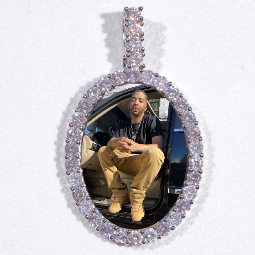 Large 3D Oval Custom Picture Pendant