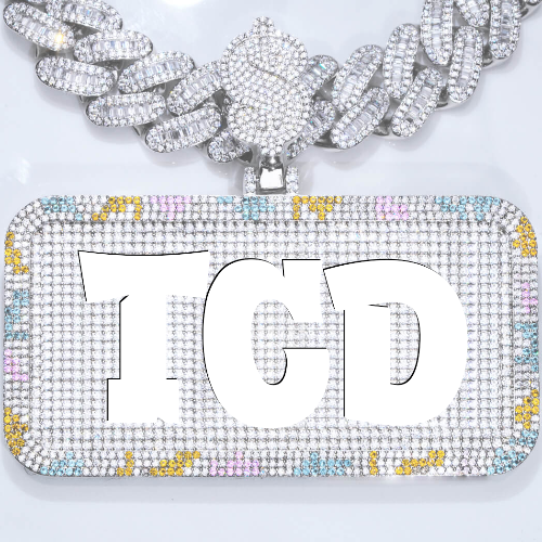 CUSTOM LETTER NECKLACE 3D COLORFUL SQUARE
