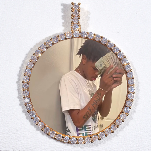 LARGE 3D CIRCLE CUSTOM PICTURE PENDANT