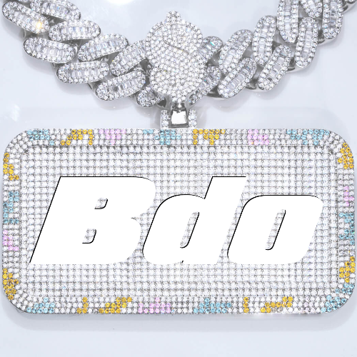 CUSTOM LETTER NECKLACE 3D COLORFUL SQUARE