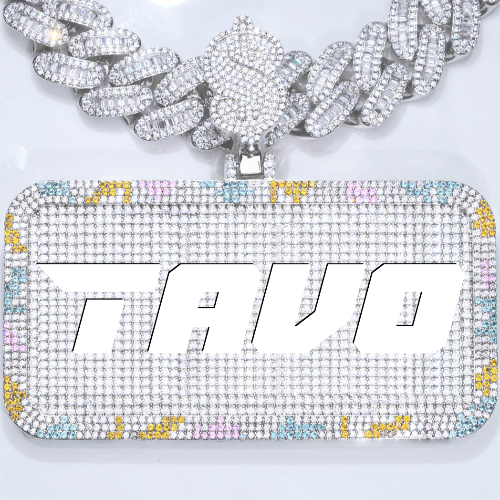 CUSTOM LETTER NECKLACE 3D COLORFUL SQUARE