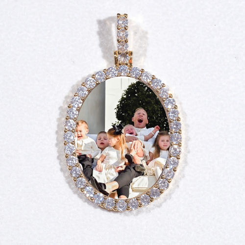 3D Oval Custom Picture Pendant