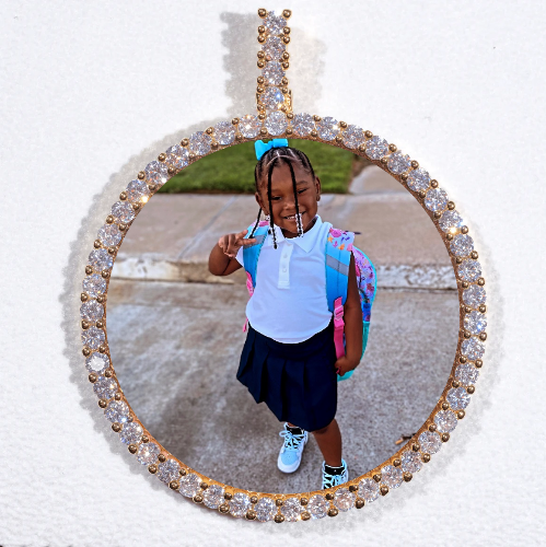 LARGE 3D CIRCLE CUSTOM PICTURE PENDANT